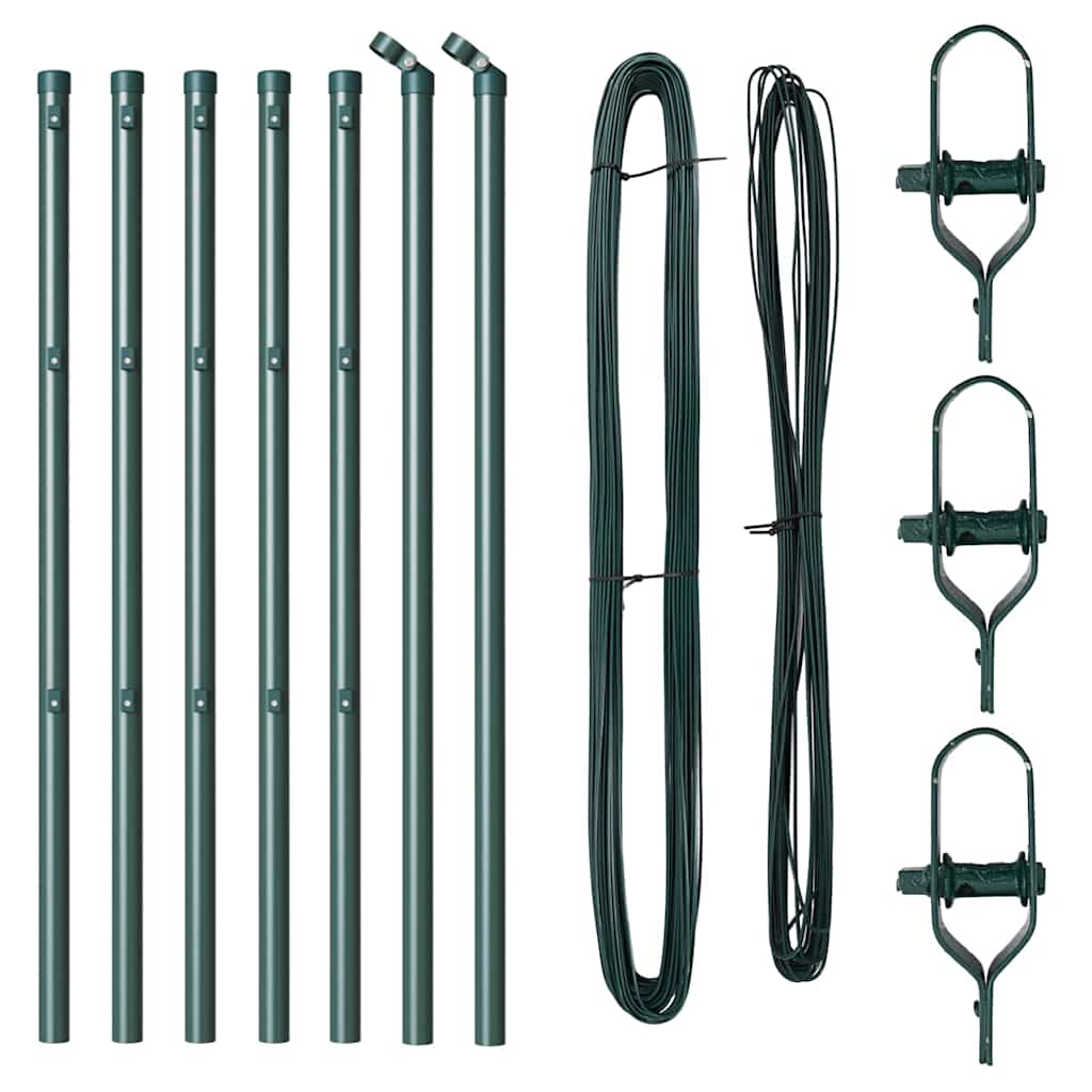vidaXL Πό posts φράχτη 7 pcs Πράσινο Ø32mm 120 εκ