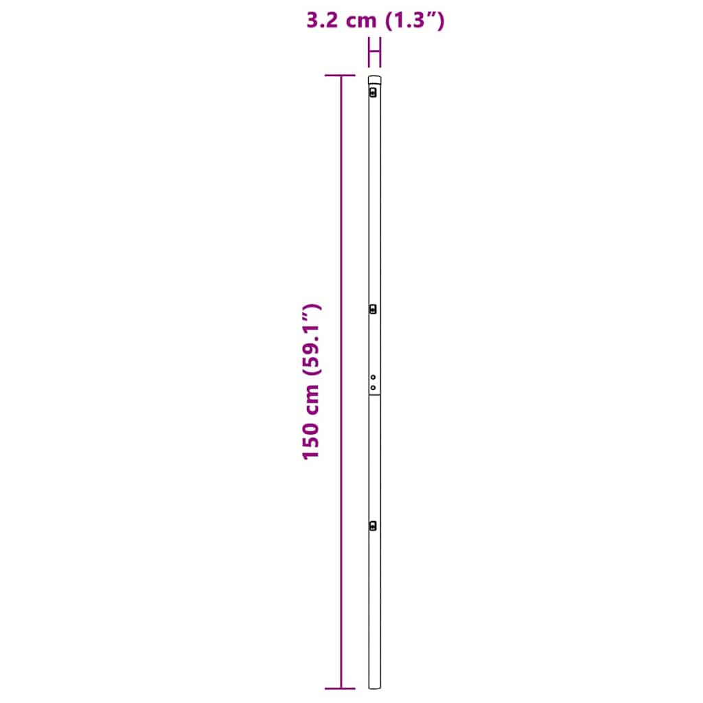 vidaXL Στύλος Περιφράξεων 7 pcs Πράσινο Ατσάλι