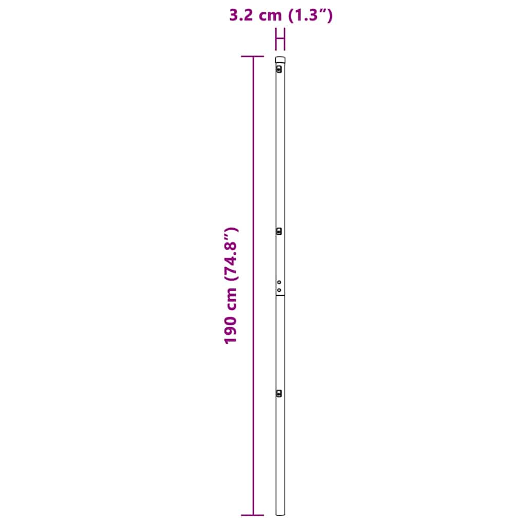 vidaXL Στύλος Περιφράξεων 7 pcs Πράσινο Ατσάλι