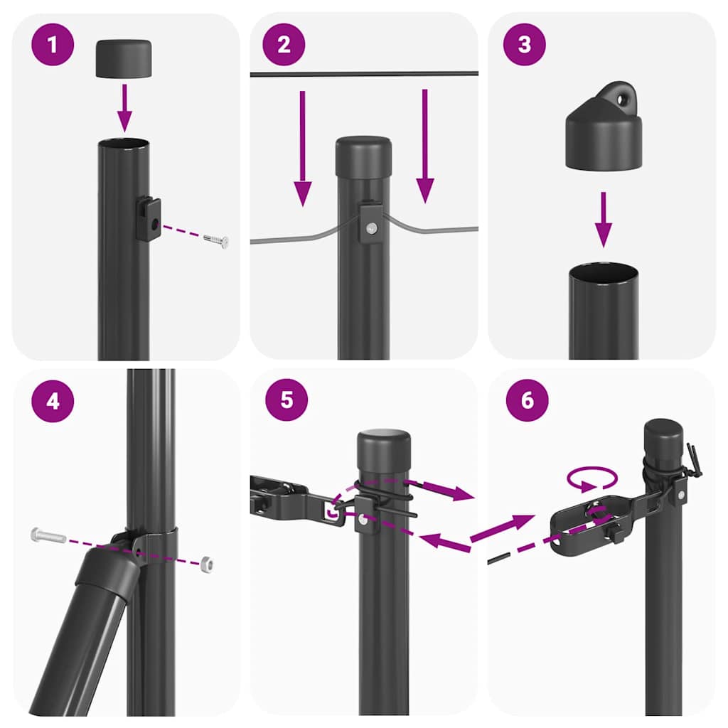 vidaXL Πό posts φράχτη 13 pcs Γκρι Ø32mm 80 εκ Γαλβανισμένος χάλυβας