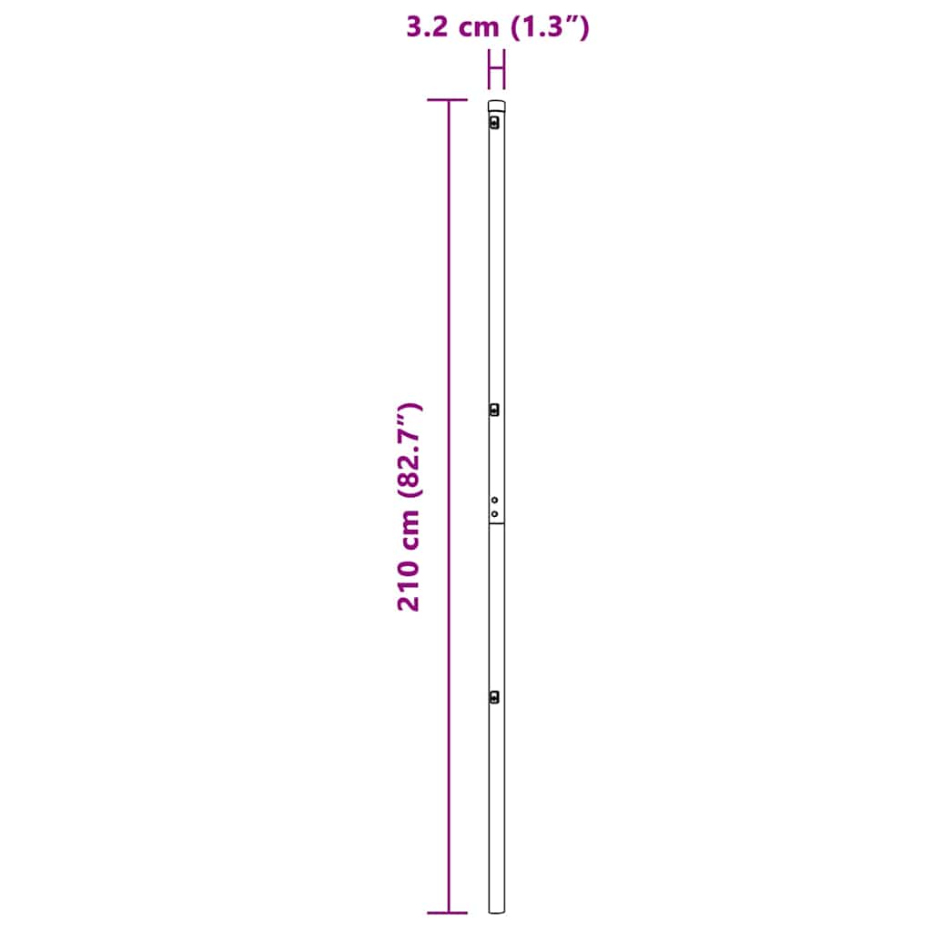 vidaXL Στύλος Περιφράξεων 13 pcs Γκρι Ατσάλι