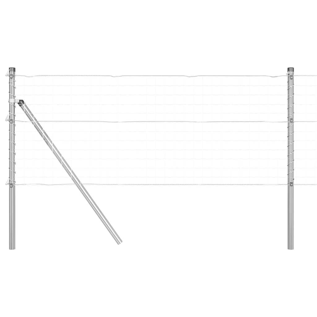 vidaXL Πό posts φράχτη 7 pcs Ασημί Ø32mm 120 εκ Γαλβανισμένος χάλυβας