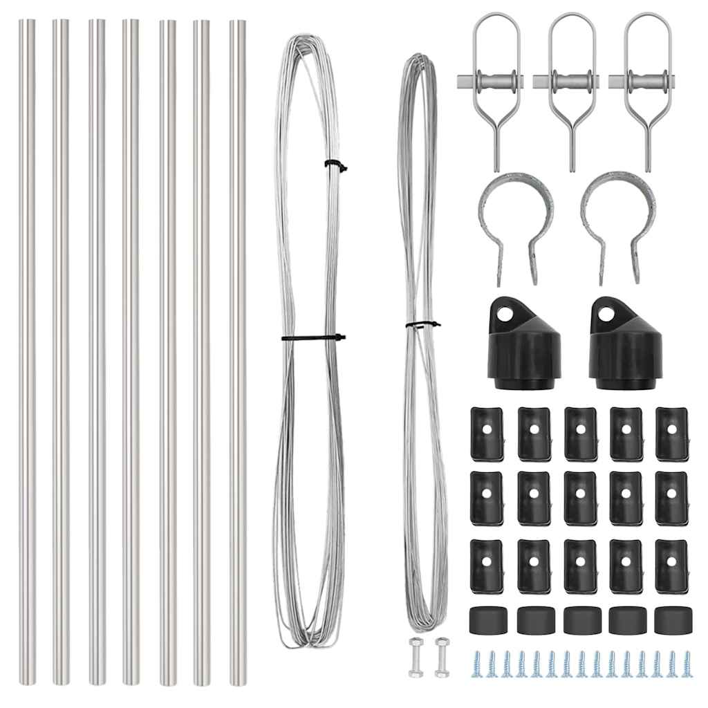 vidaXL Πό posts φράχτη 7 pcs Ασημί Ø32mm 120 εκ Γαλβανισμένος χάλυβας