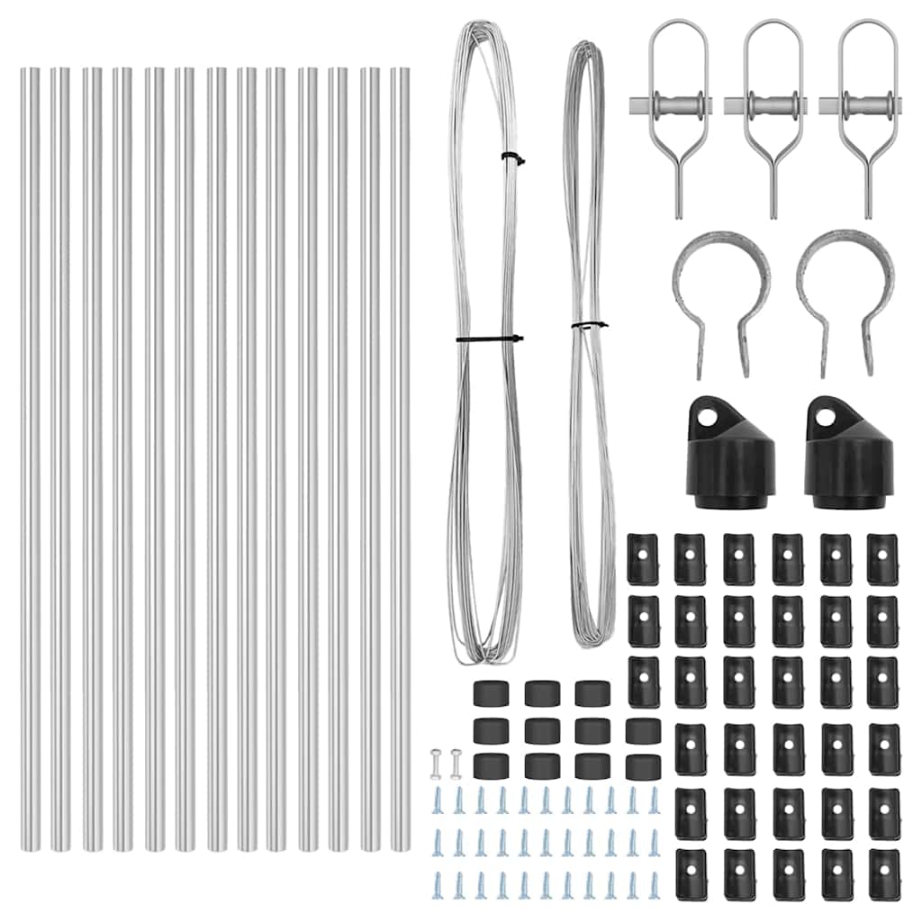 vidaXL Πό posts φράχτη 13 pcs Ασημί Ø32mm 120 εκ Γαλβανισμένος χάλυβας