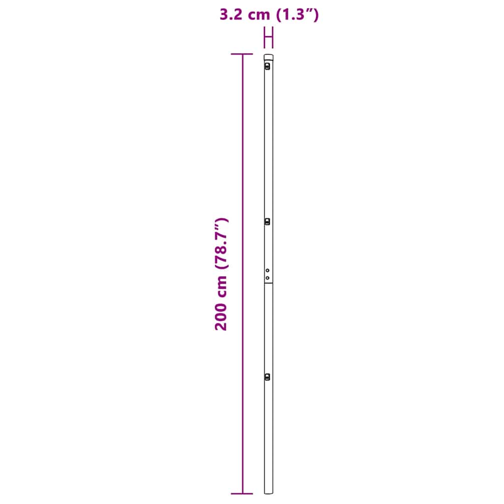 vidaXL Στύλος Περιφράξεων 7 pcs Ασημί Ατσάλι