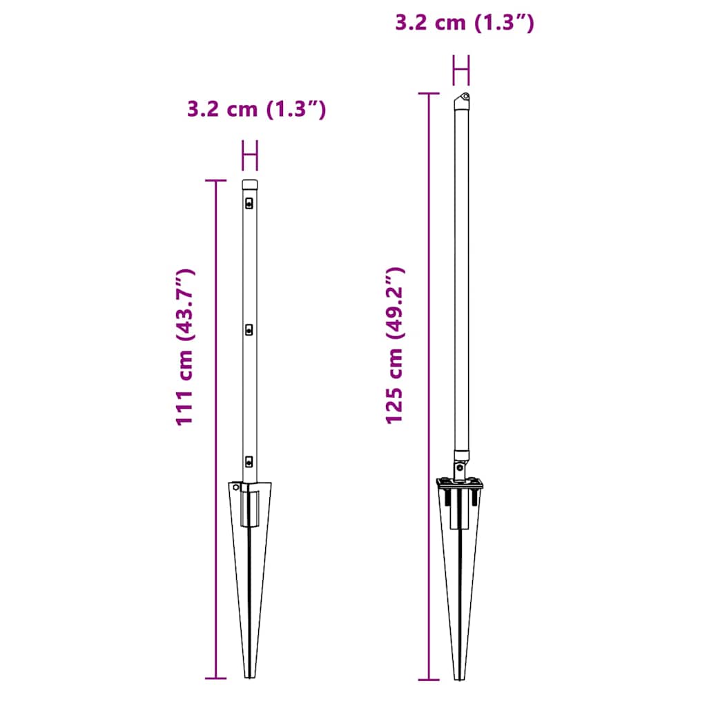 vidaXL Στύλος Περιφράξεων 13 pcs Ασημί Ατσάλι
