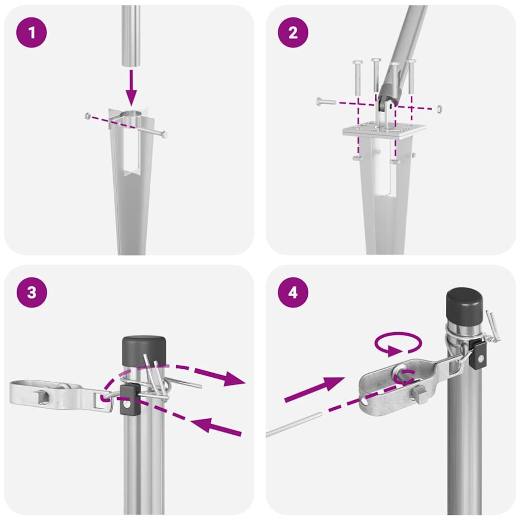 vidaXL Πό posts φράχτη 13 pcs Ασημί Ø32mm 120 εκ Γαλβανισμένος χάλυβας