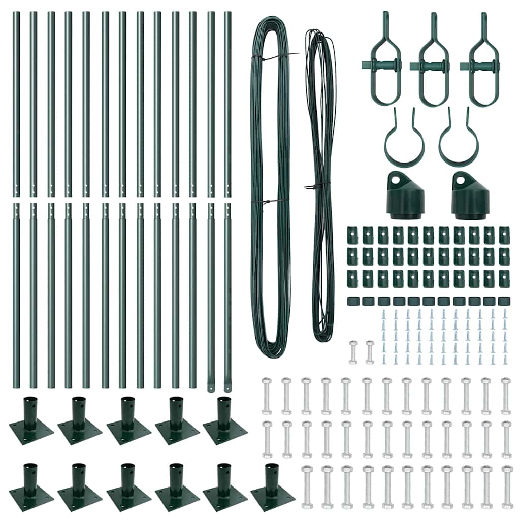 vidaXL Πό posts φράχτη 13 pcs Πράσινο Ø32mm 170 εκ