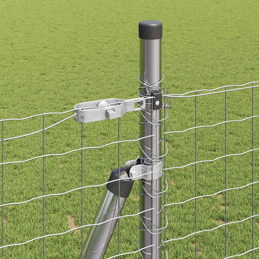 vidaXL Πό posts φράχτη 7 pcs Ασημί Ø32mm 160 εκ Γαλβανισμένος χάλυβας