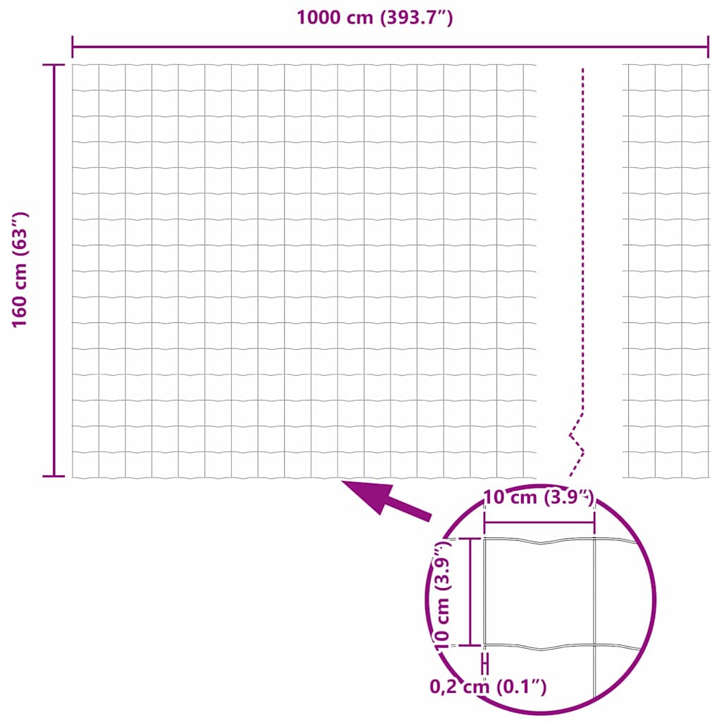 vidaXL Ευρωπαϊκός Φράχτης 1.6x10 μ Γαλβανισμένος Χάλυβας