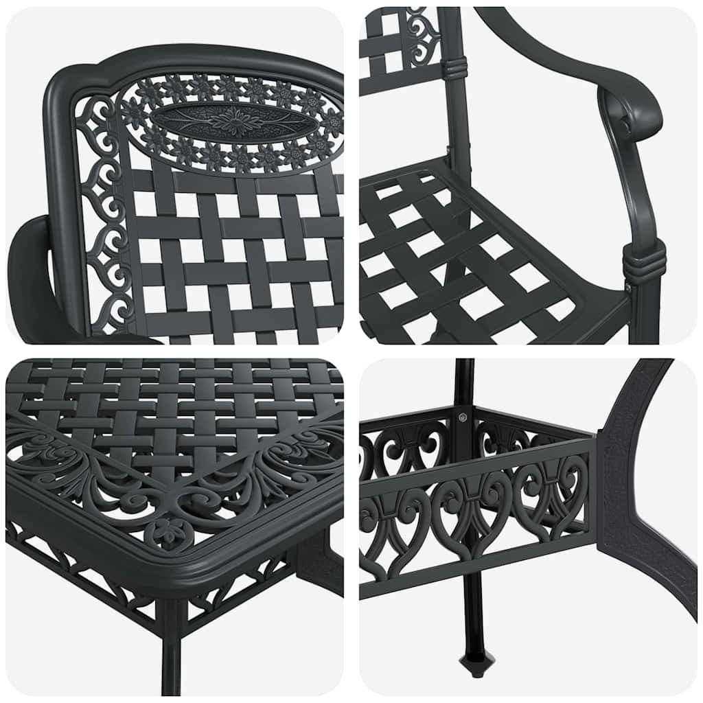 vidaXL Σέτ φαγητού για κήπο 5 pcs Μαύρο Αλουμίνιο