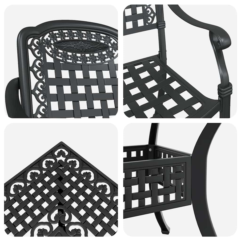 vidaXL Σερβίτσιο τραπεζιού κήπου 5 pcs Μαύρο Χυτό αλουμίνιο