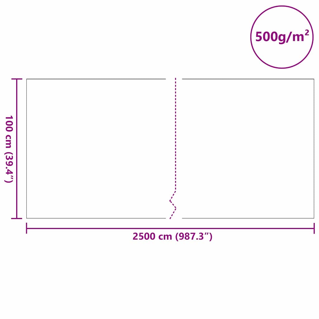 vidaXL Φleece Λιμνών 500 g/㎡ 1x25 μ