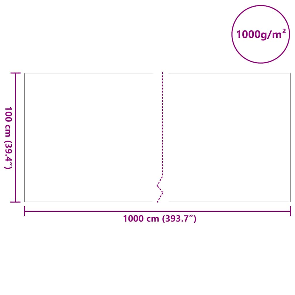 vidaXL Fleece Λίμνης 1000 γρ/㎡ 1x10 μ