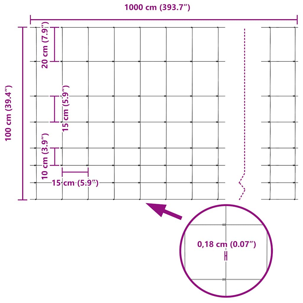 vidaXL Περίφραξη αγρού Γκρι 1 x 10 m Ατσάλι