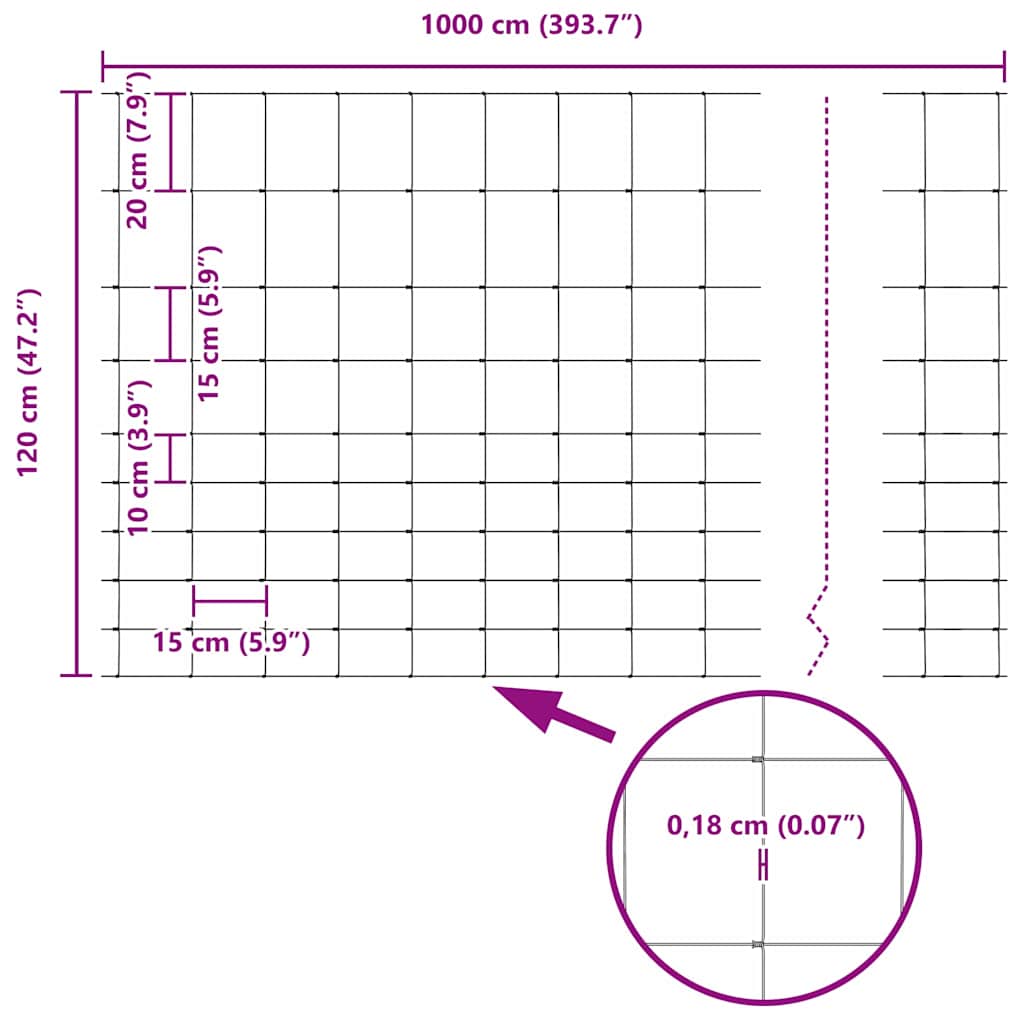 vidaXL Περίφραξη αγρού Γκρι 1.2 x 10 m Ατσάλι