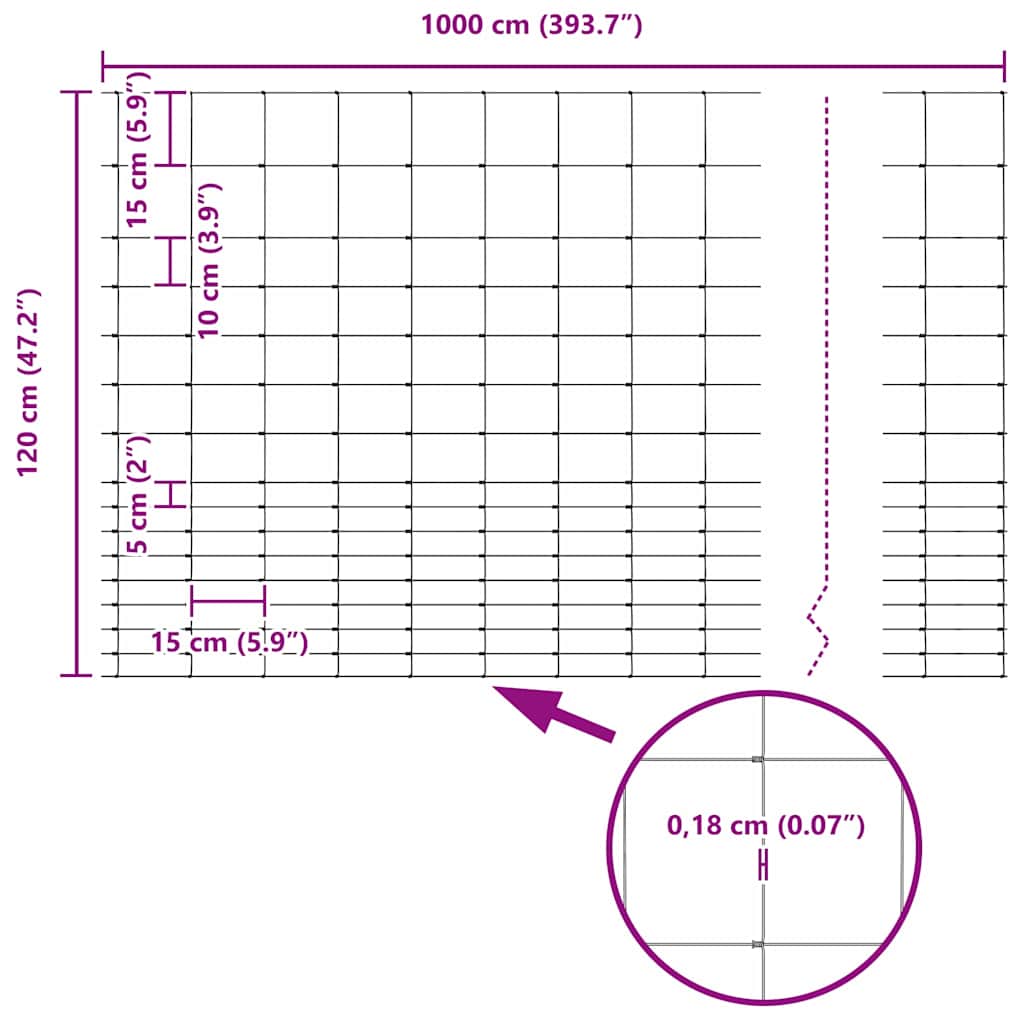 vidaXL Περίφραξη αγρού Γκρι 1.2 x 10 m Ατσάλι