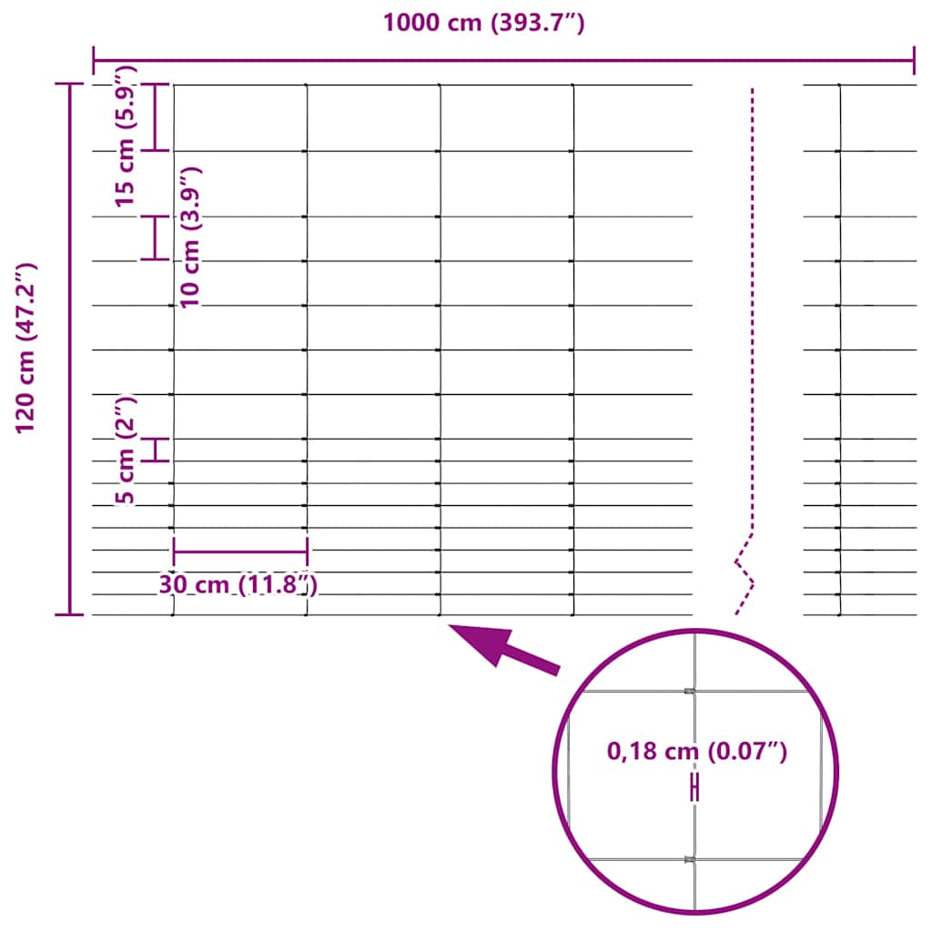 vidaXL Περίφραξη αγρού Γκρι 1.2 x 10 m Ατσάλι