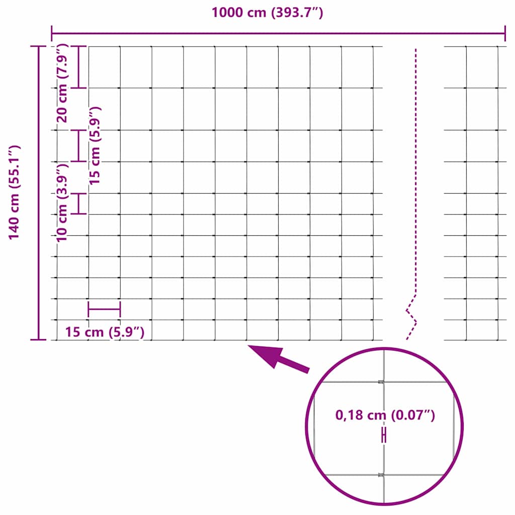 vidaXL Περίφραξη αγρού Γκρι 1.4 x 10 m Ατσάλι