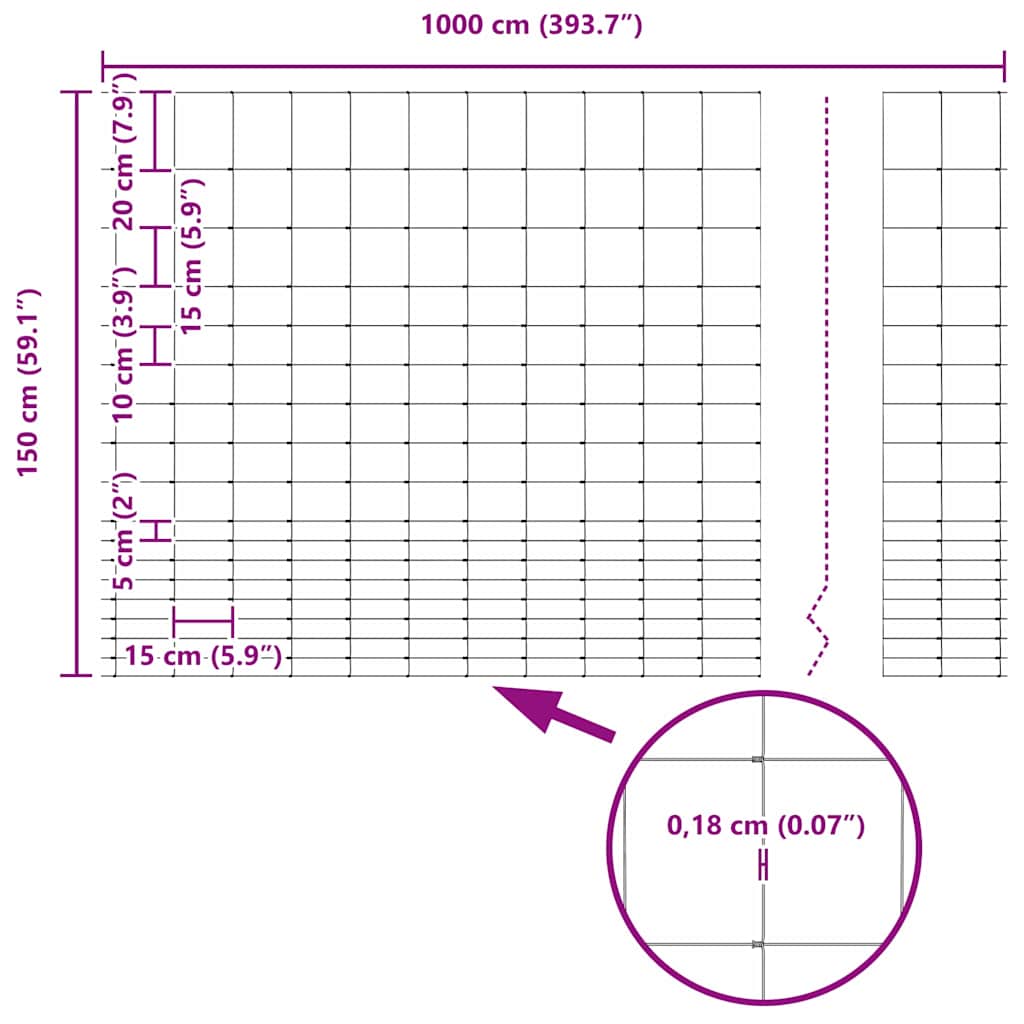 vidaXL Περίφραξη αγρού Γκρι 1.5 x 10 m Ατσάλι