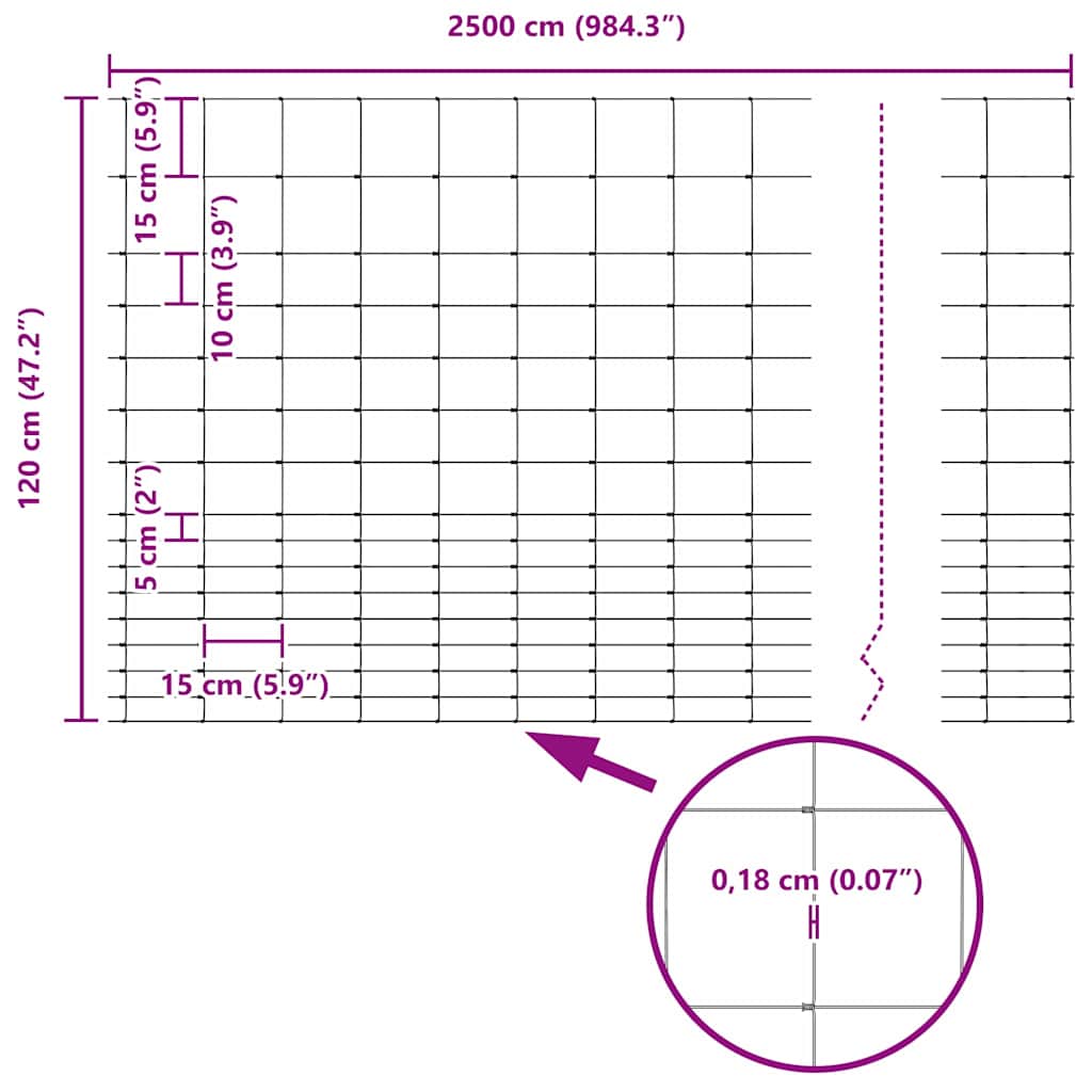 vidaXL Περίφραξη αγρού Ασημί 25 x 1.2 μ Γαλβανισμένος χάλυβας