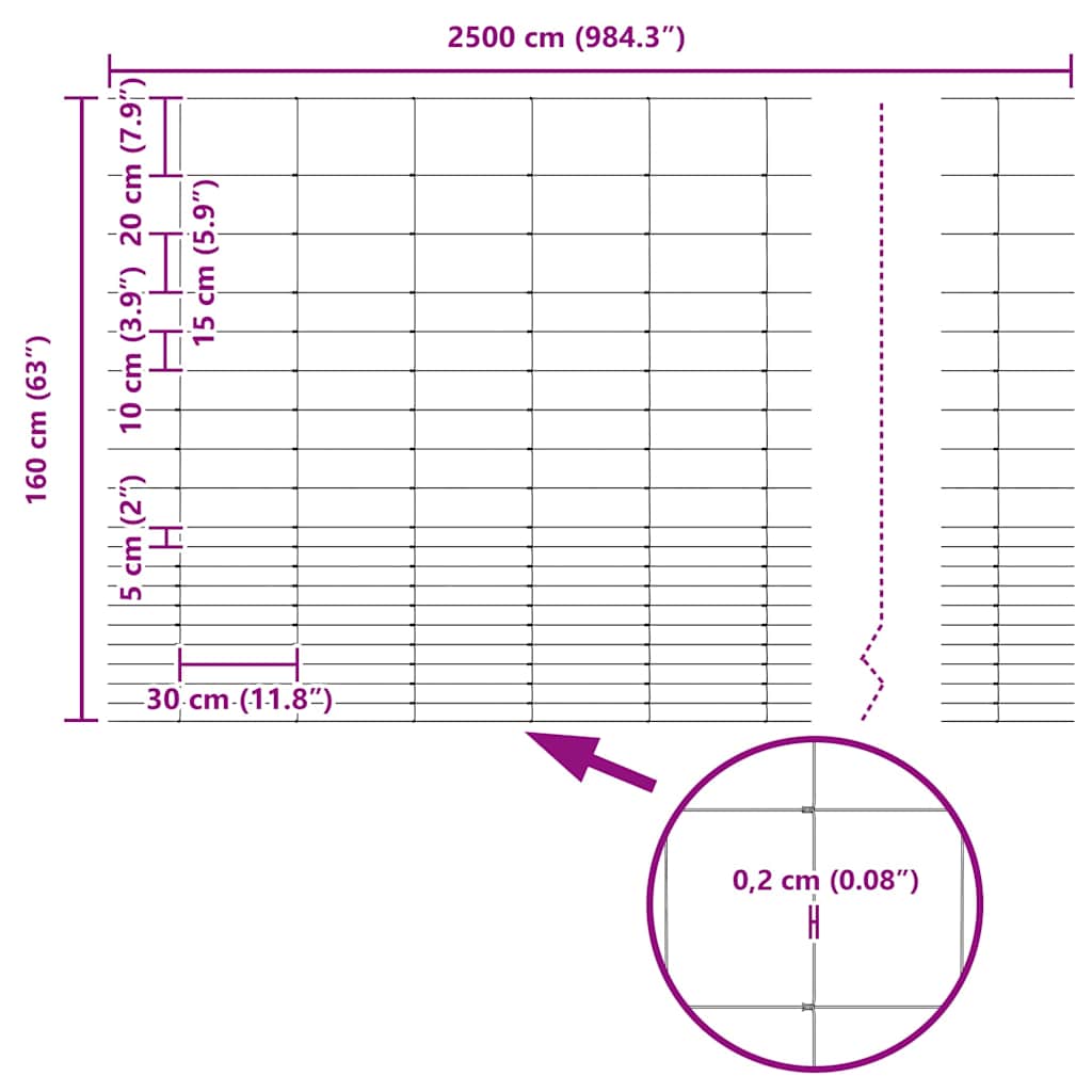 vidaXL Περίφραξη αγρού Ασημί 25 x 1,6 μ Γαλβανισμένος χάλυβας