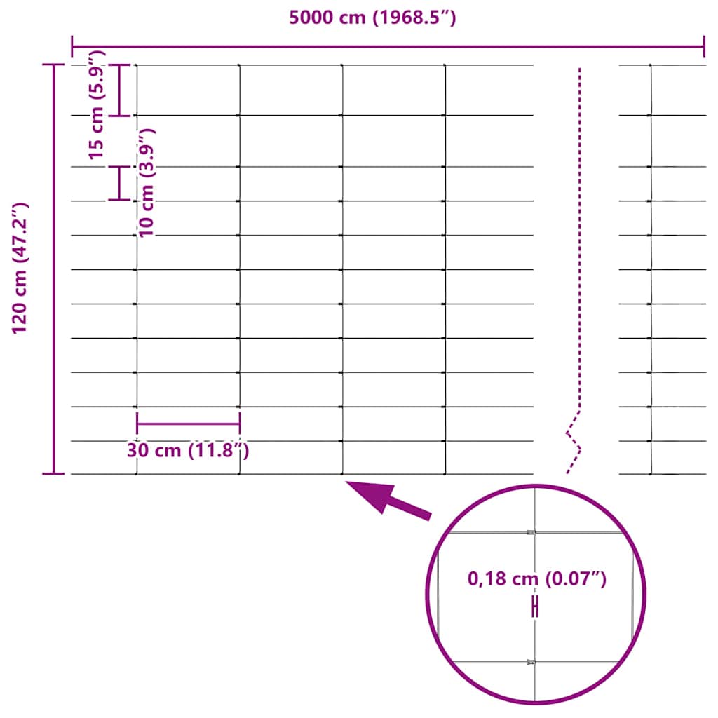 vidaXL Περίφραξη αγρού Ασημί 50 x 1.2 m Γαλβανισμένος χάλυβας