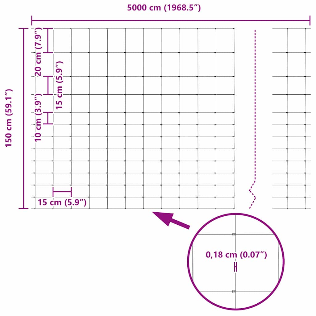 vidaXL Περίφραξη αγρού Ασημί 50 x 1.5 m Γαλβανισμένος χάλυβας