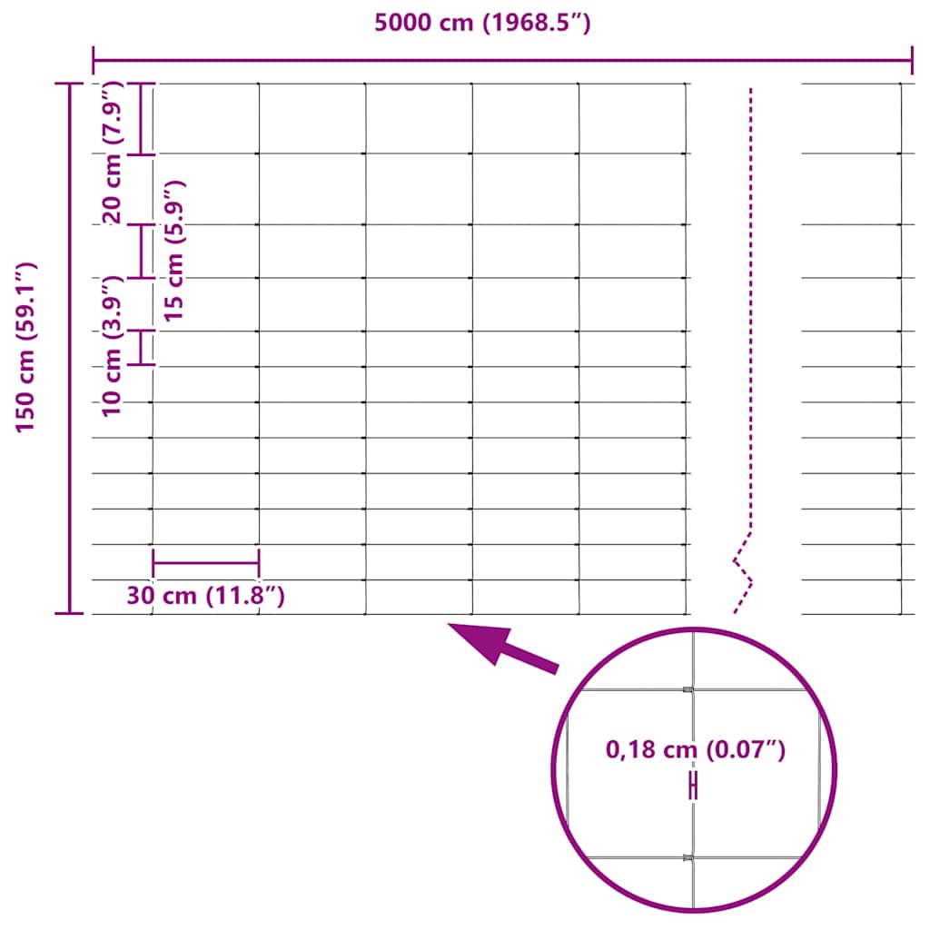 vidaXL Περίφραξη αγρού Ασημί 50 x 1.5 m Γαλβανισμένος χάλυβας