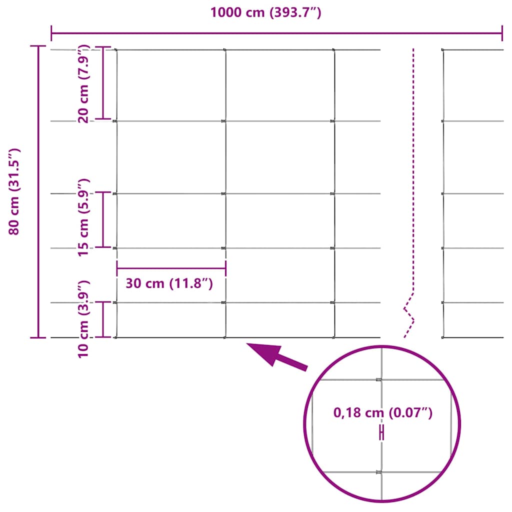 vidaXL Περίφραξη αγρού Ασημί 100 x 0.8 μ Γαλβανισμένος χάλυβας