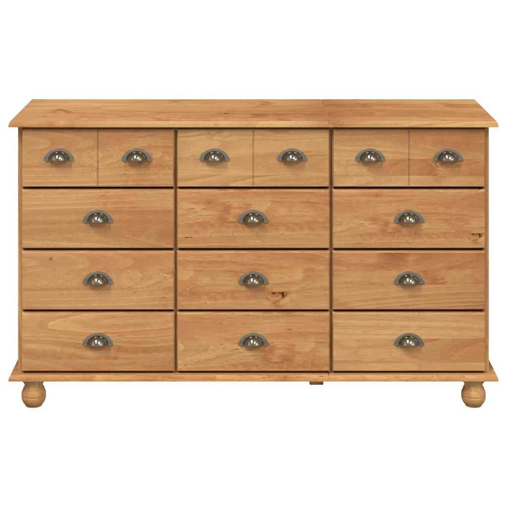 vidaXL Κουτί με Συρτάρια "ASKIM" 79x40x133.5 εκ. Μασίφ Ξύλο Πεύκου