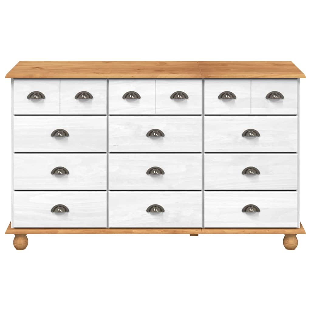 vidaXL Συρταριέρα 'ASKIM' Λευκή 79x40x133.5 cm Στερεό Ξύλο Πεύκου