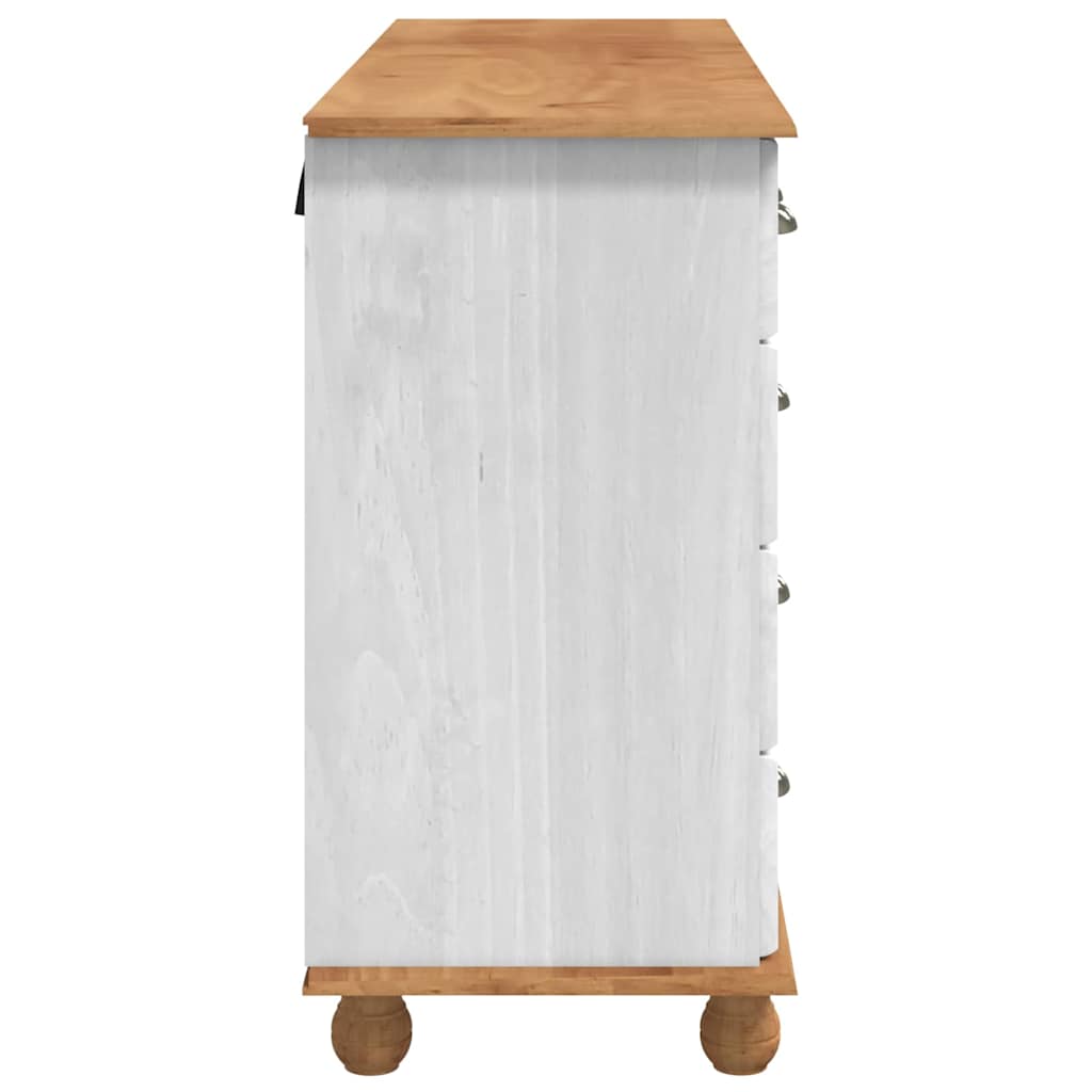 vidaXL Συρταριέρα 'ASKIM' Λευκή 79x40x133.5 cm Στερεό Ξύλο Πεύκου