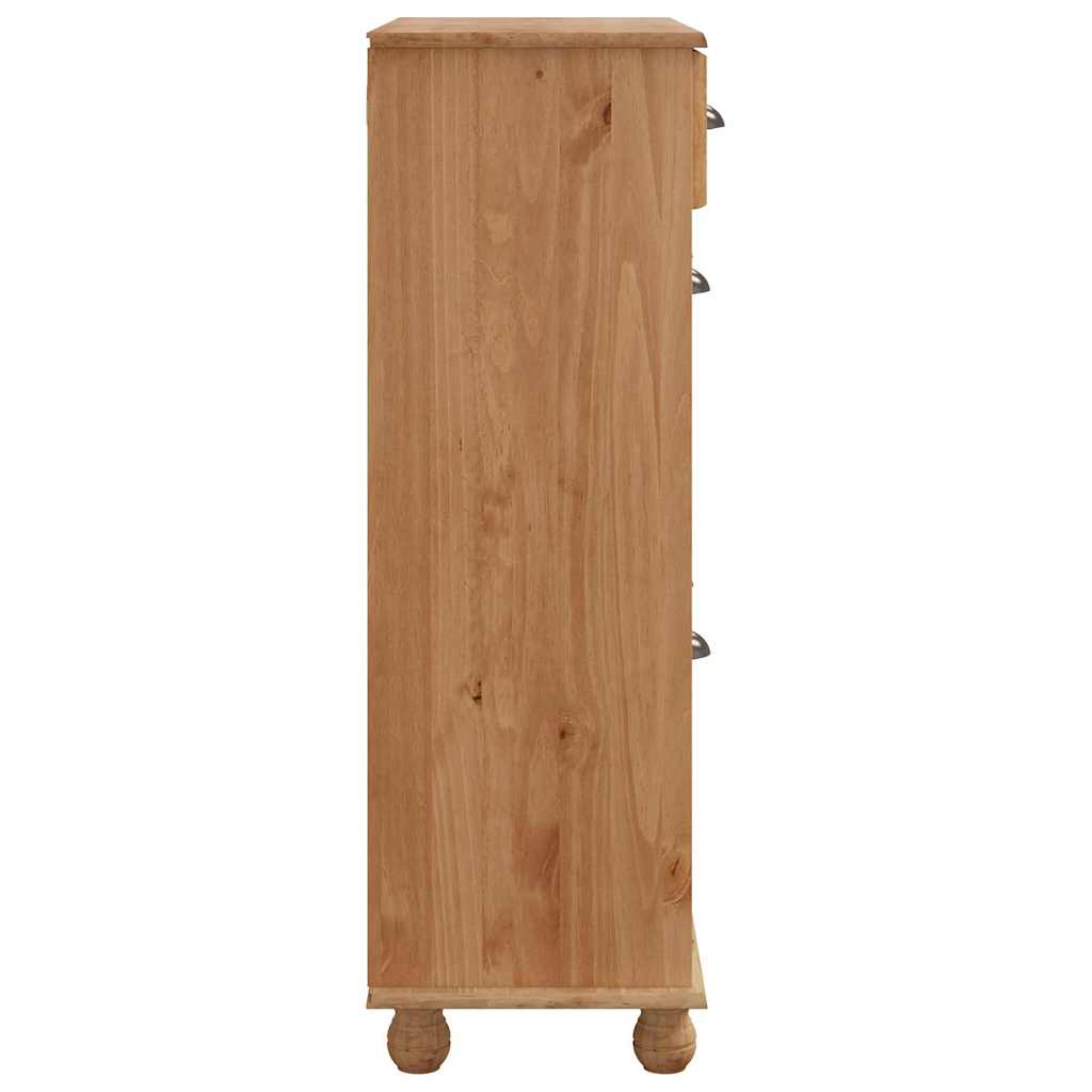 vidaXL Ντουλάπα Παπουτσιών Καφέ 85 x 35 x 108 εκ Μασίφ ξύλο πεύκου