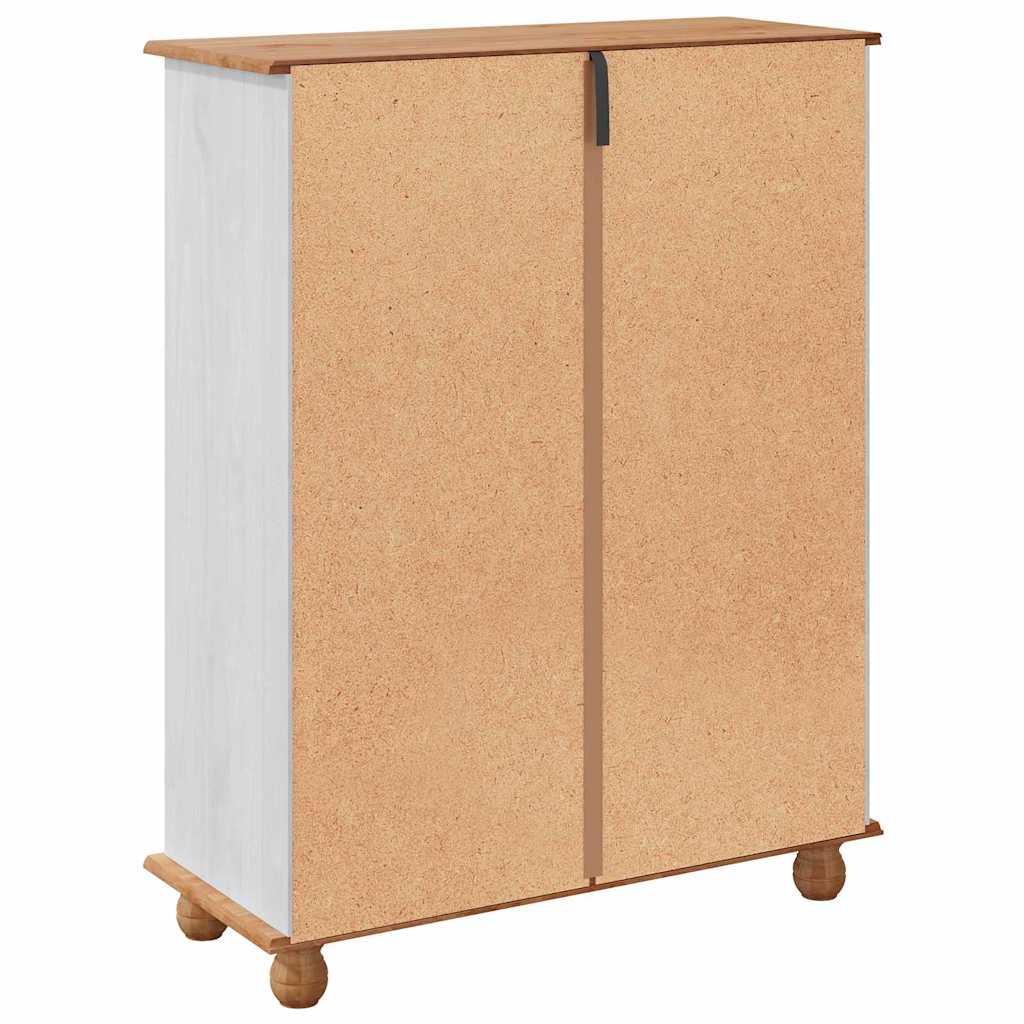 vidaXL Ντουλάπα Παπουτσιών Λευκό 85 x 35 x 108 εκ Μασίφ ξύλο πεύκου