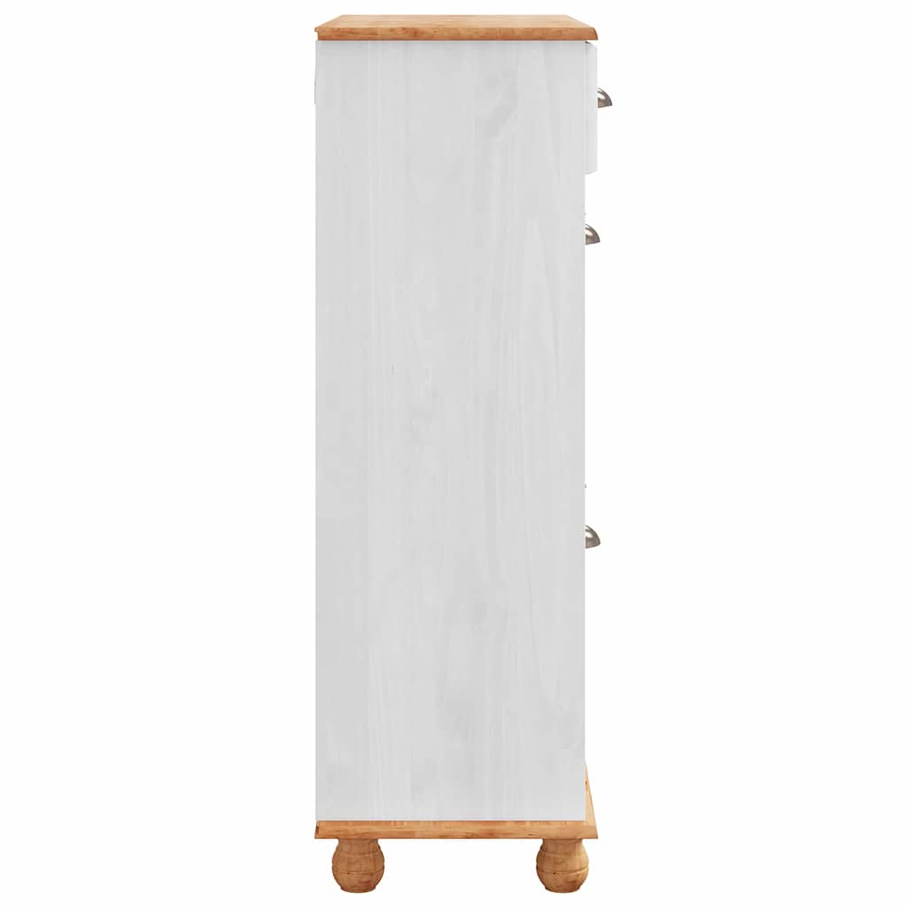 vidaXL Ντουλάπα Παπουτσιών Λευκό 85 x 35 x 108 εκ Μασίφ ξύλο πεύκου