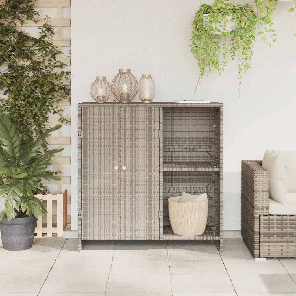 vidaXL Ντουλάπι αποθήκευσης Ανοιχτό γκρι 100 x 36 x 102cm Ρατάν