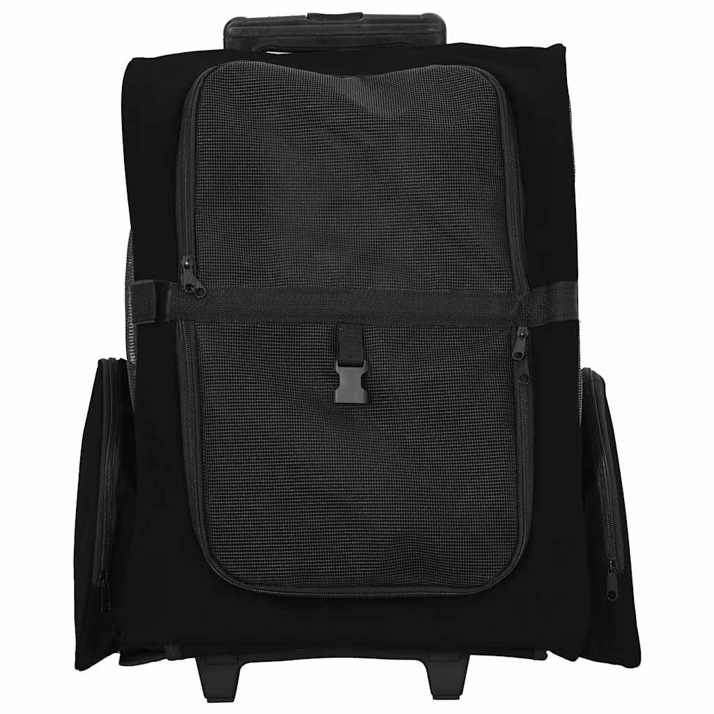 vidaXL Καρότσι Κατοικίδιων 3 σε 1 Μαύρο Ύφασμα Oxford 48x32x57 εκ.