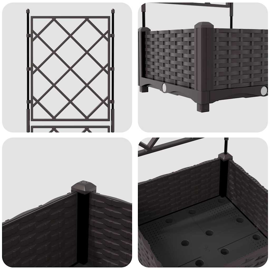 vidaXL Κηποτινάκι με Τρέλα Καφέ 40 x 40 x 125.5 εκ. PP