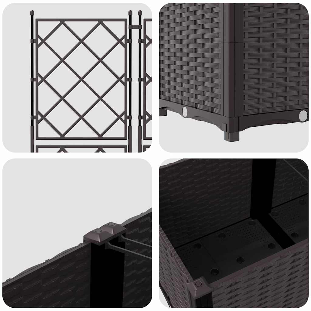 vidaXL Κηποτινάκι με Τρέλα 3 pcs Καφέ 120 x 40 x 143 εκ. PP
