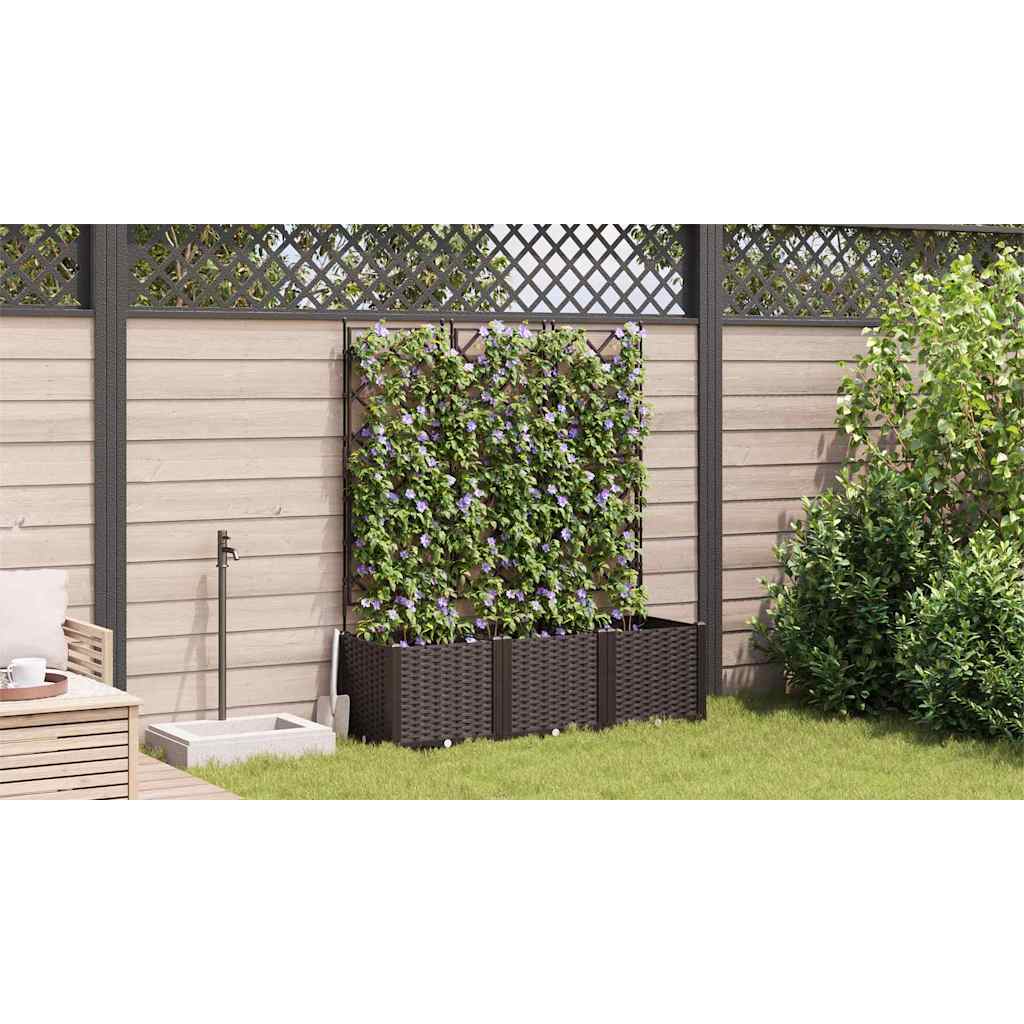 vidaXL Κηποτινάκι με Τρέλα 3 pcs Καφέ 120 x 40 x 143 εκ. PP