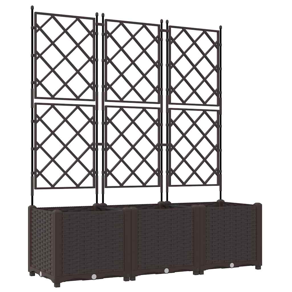vidaXL Κηποτινάκι με Τρέλα 3 pcs Καφέ 120 x 40 x 143 εκ. PP