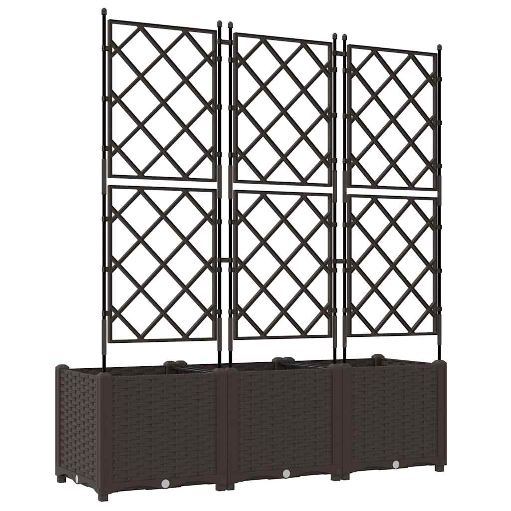 vidaXL Κηποτινάκι με Τρέλα 3 pcs Καφέ 120 x 40 x 143 εκ. PP