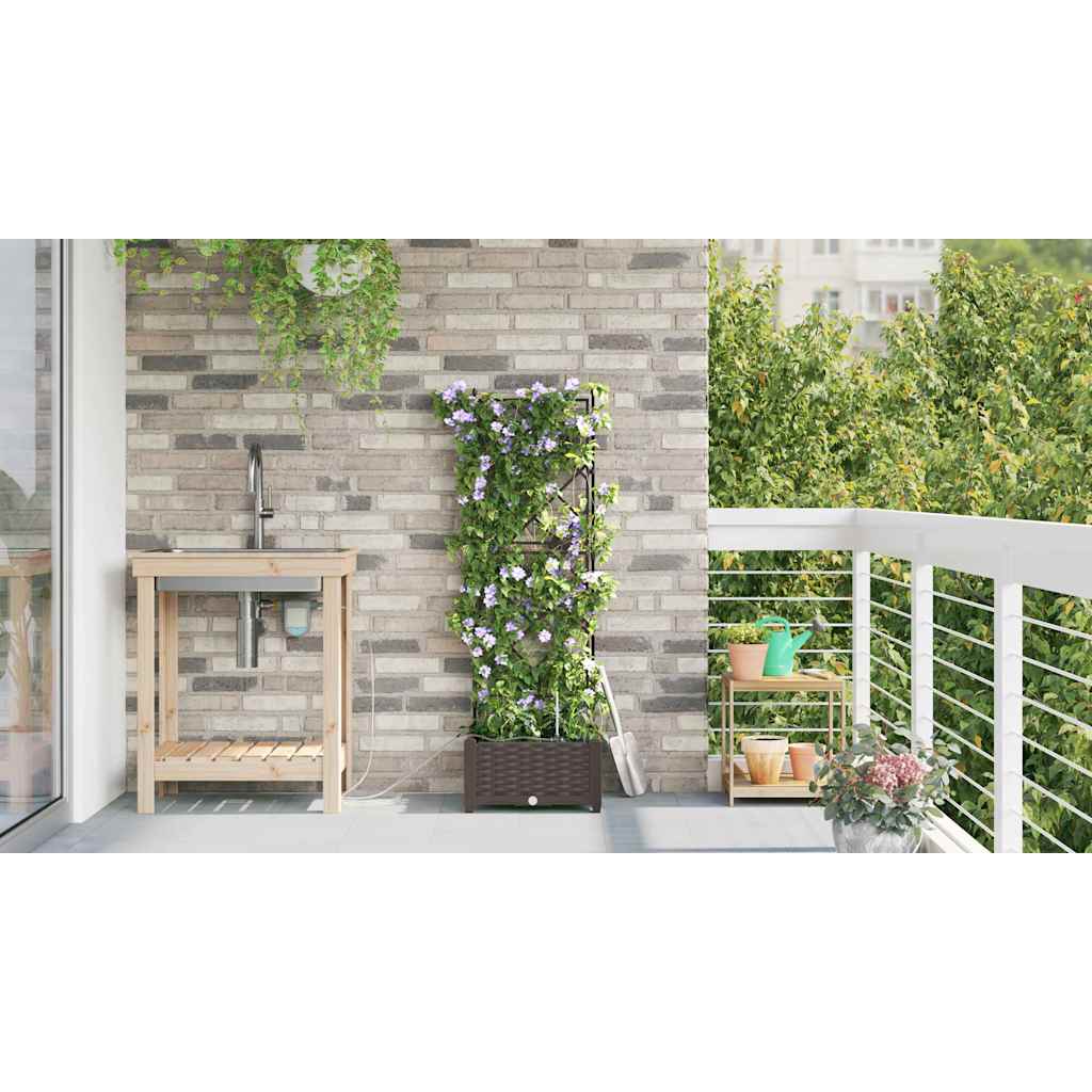 vidaXL Ζαρντινιέρες κήπου Καφέ 40 x 40 x 126 cm Ατσάλι