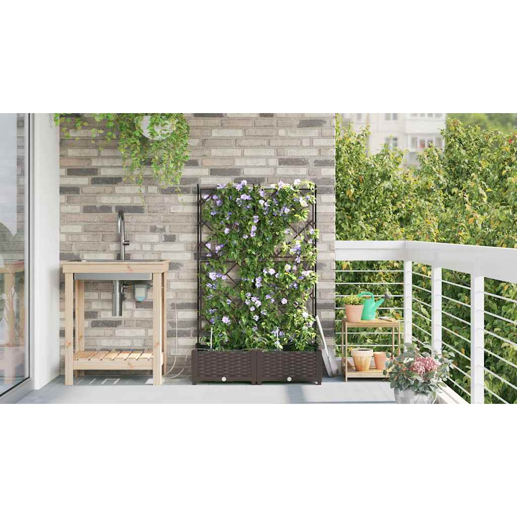 vidaXL Ζαρντινιέρες κήπου Καφέ 80 x 40 x 126 cm Ατσάλι