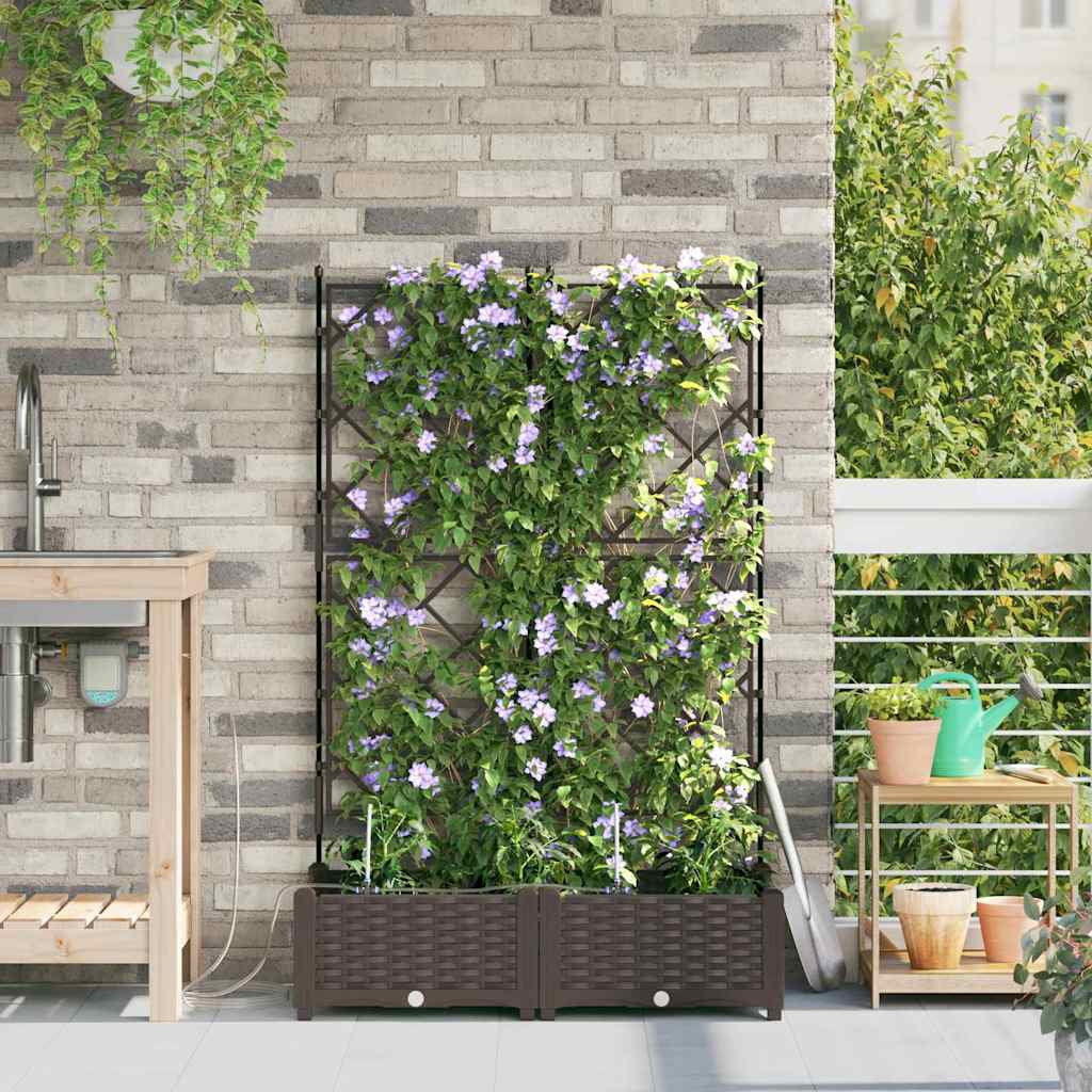vidaXL Ζαρντινιέρες κήπου Καφέ 80 x 40 x 126 cm Ατσάλι