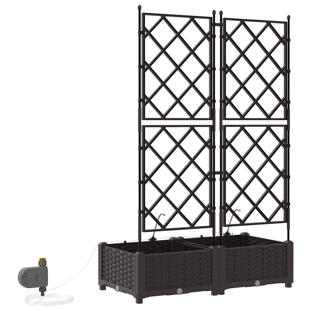 vidaXL Ζαρντινιέρες κήπου Καφέ 80 x 40 x 126 cm Ατσάλι