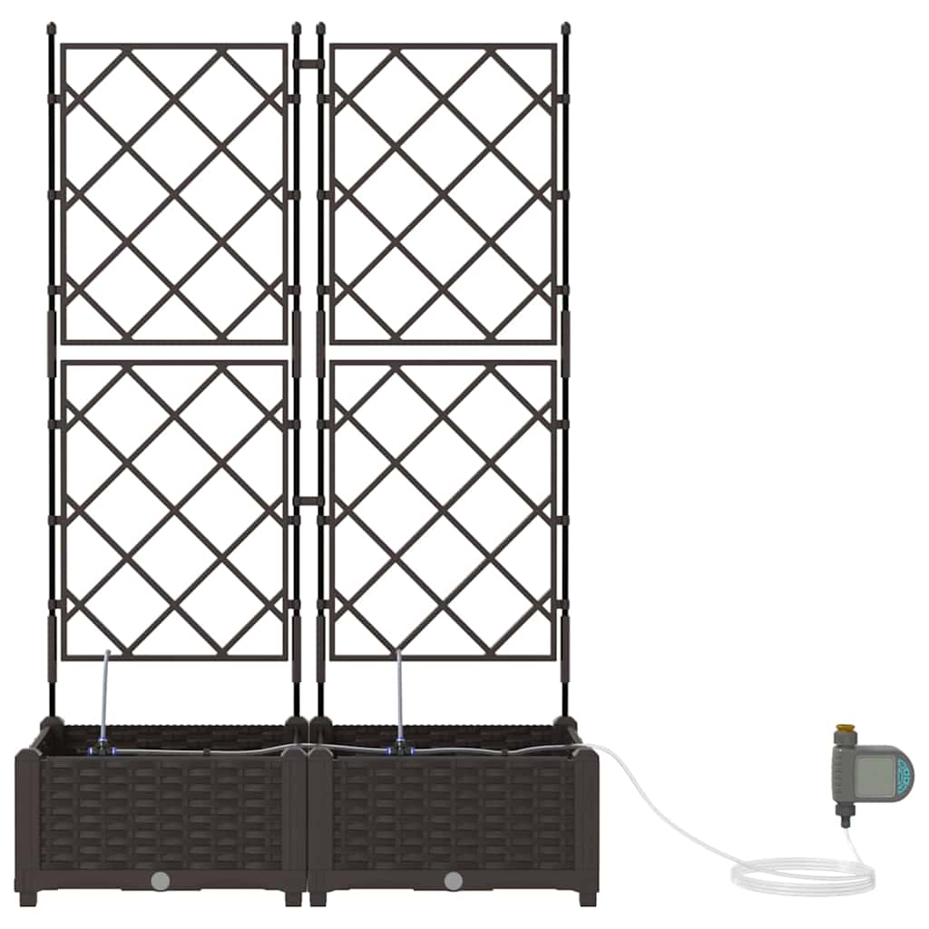 vidaXL Ζαρντινιέρες κήπου Καφέ 80 x 40 x 126 cm Ατσάλι