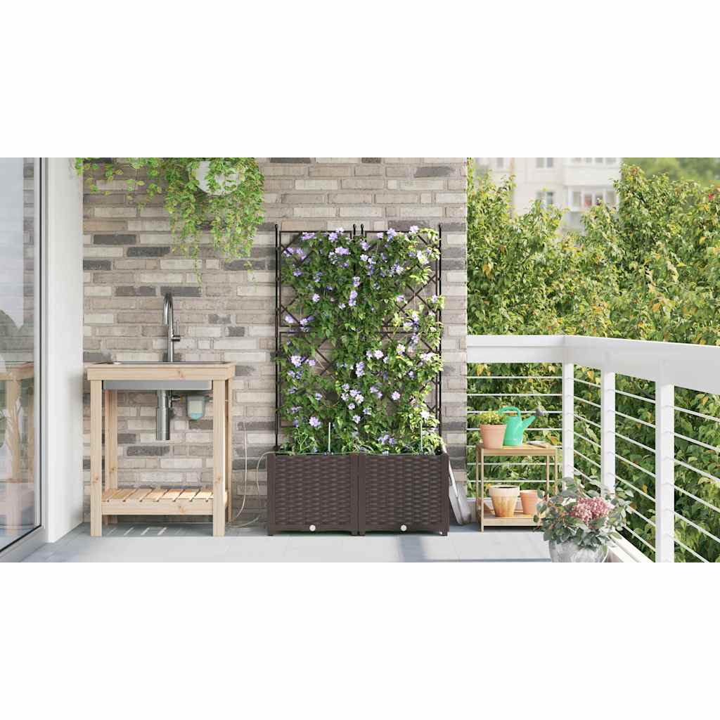 vidaXL Ζαρντινιέρες κήπου Καφέ 80 x 40 x 142 cm Ατσάλι