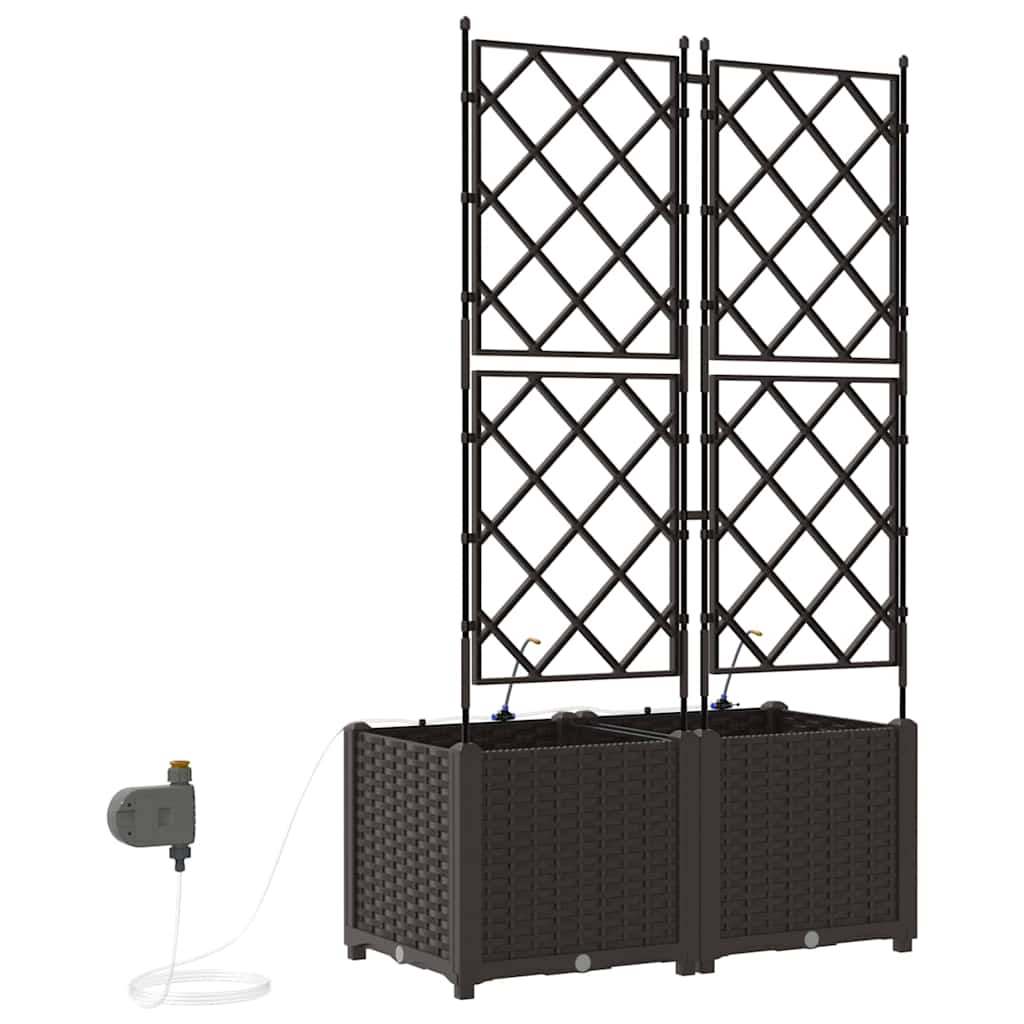 vidaXL Ζαρντινιέρες κήπου Καφέ 80 x 40 x 142 cm Ατσάλι